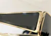 Lunettes de soleil Shield Pilot Metal Gold Black Lenses Lunettes de soleil unisexes Shades with Box