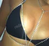 Shiny Crystal Sexy Chest Chain Bra Bikini Body Chain Summer Beach Harness Necklaces Breast Chains for Women Nightclub Jewelry