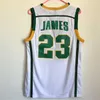 NCAA High School LeBron James Irish St. Vincent Mary Jerseys 23 Basket Basketal Fors Fors Fan Pure Cotton Team Colo Rgreen Brown White Fality