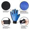 Gants de toilettage pour chiens de compagnie Chien Chat Brosse en silicone Peigne Shed Hair Remove Deshedding Gant Animaux Chiens Chats Bain d'animaux Gant de nettoyage Outil de massage C0614G07