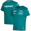 Para Aston Martin Vettel Stroll F1 2024 Team Driver Camiseta Verão Mens Sports Racing Car Fãs de secagem rápida Verde