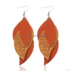 Dangle Chandelier Fashion Jewelry Sequins Mti Layer Pu Leather Earrings Candy Color Faux Drop Delivery Dhxqn