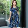 Vintage print vrouwen zomerjurken casual korte mouw v-neck bloemen dames katoenvestidos 2107 g220510