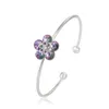 Bracelet fleur femmes manchettes Bijoux en cristal autrichien pour filles accessoires de fête Bracelet de mode Bijoux cadeauBangle