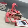 Sandales à talons hauts pour femmes de haute qualité, banquet à talons aiguilles en caoutchouc de style designer classique avec robe de soirée, ensemble complet d'emballages exquis, talons multicolores