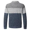 メンズセーターファッションメンズセーターコート2022春秋のメンズフード付きストライプ厚いジッパーウールカーディガンジャンパーMalemen'sOlga22