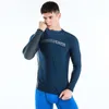 Men Swimsuit Swimming T-shirt Beach UV Lycra Protection Swimwear Rash Guard Long Sleeve Surfing Diving Swimsuit Surf Rashguard 220509