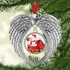 昇華金属クリスマス装飾装飾パーソナライズされた天使の翼熱転送クリスマスツリーの装飾DIYギフト