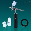 Professional Spray Guns HHC Upgraded Tirgger Type Wireless Airbrush Set High Pressure Compressor Dual Action Gun Auto Start Stop For Art Mak