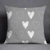 Cushion/Decorative Pillow Gray Lumbar Pillows Case 45X45cm Polyester Geometry Leaf Floral Stripes Plaids Print Sofa Throw Boho Decor HomeCus