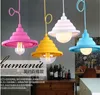 Lampade a sospensione Luci eoliche industriali retrò per la decorazione del soggiorno Lampada pieghevole in silicone intercambiabile E27 Vite colorata LightPendant