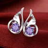 OMHXZJ Wholesale StudS Earrings Fashion Jewelry Wing Stud Earrings 925 Sterling Silver Buckle YS62
