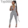 2022 Jumpsuits de Verão para Womens Designer Macacões V-Neck sem mangas Macacões Sexy Hip Backless Bodycon Capris