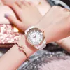 腕時計ナッツェンデザインクォーツレディースウォッチ高品質のセラミックブレスレットホワイトウォッチ豪華なダイヤモンド時計ギフト