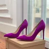 2023New 여성을위한 신발 정품 가죽 슈퍼 높은 얇은 발 뒤꿈치 봄 가을 럭셔리 디자이너 여성 신발 펌프 8.5cm