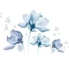 Duże 3D Blue Flower Wall Stickers Butterfly do wystroju domu Dekoracja salonu naklejki ścienne DIY Tapeta Plakat sztuki