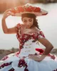 Modern Off The Shoulder Beaded Quinceanera Dress 2022 Red Ruffles Appliques Sweet 16 Year Girl prom Dresses 15 anos quinceanera