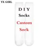 YX Girl 3d Print DIY Diseño personalizado Calcetines Fashion Style Sock Drop proveedores de mayoristas para Shipper 220707