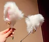 Cat Fox Faux Fur Ears Assories Comband Costume Cosplay Hairbands Punk Rllar Twiber Bow