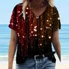 Файда 3D Звездный небо, припечаток печати, плюс, размер V Шея футболка летняя повседневная одежда с коротким рукавом 220530 220530
