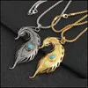 Pendant Necklaces Hip Hop Jewelry Color Sier Gold Chain Turquoises Pendants Vintage Statement Necklace Drop Delivery 2021 Mjfashion Dhumz