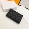 Wallets Luxury Classical Women Bag Brand Fashion Caviar Leather Business Card Holder Genuine Credit Fashion Purses 220329227W