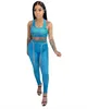 2022 Abiti firmati Tute Abiti senza maniche Set da 2 pezzi Legging Abbigliamento sportivo Canotta Crop Top Lettera Abbigliamento da donna K9427