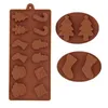 Kerst Siliconen Chocolade MOOLTEN 12 CAVITY CAKE COOKIE Candy Baking Molds voor DIY Xmas Party Bakeware Santa Ice Tray Mold