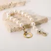 Strasy z koralikami 14-karatowe złoto stal nierdzewna naturalna perłowa perła Bransoletka Kobiety Kobiety Damowe biżuteria Fawn22