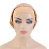 Femmes dormir nuit casquettes Satin couleur unie Stretch Bonnets soin des cheveux chapeau beauté douche élastique large bande Turban chimio accessoire