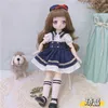 16 bjd anime bebek tam set 28cm sevimli komik yüz oyuncaklar giysi aksesuarları ile kız elbise çocuklar için oyuncak 220816