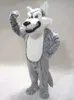 Mascotte costume de poupée Halloween Fursuit Loup Costume De Mascotte En Peluche Gris Husky Animal Jeu De Fête Déguisements Tenue Adultes De Noël Advertisin