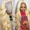 613 Honey Blonde Lace Front Wigs For Women 10-28 Inch Long Body Wave Transparent Synthetic Lace Frontal Wig