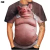 Novelty Animal Pig 3D Printing Tshirt Funny Pig Men t -shirt för män överdimensionerad tshirt casual sommar tshirt xs4xl 2206029301561