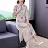 Robes décontractées en coton et en lin robe printemps 2022 ramie imprimer rétro chinois amélioré cheongsam femme vêtements zh1597casual