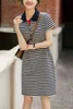 Preppy w stylu macierzyńska sukienka z krótkim rękawem Turndown kołnierz vintage w ciąży prosta sukienka ciążowa mini sukienki J220628