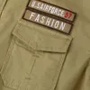 Męskie koszulki męskie romper męski moda mody wojskowa kieszeń kolorowy krótki rękaw luźne t-shirt topy męskie białe tleni