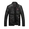 Joobox 2022 Winter-Herren-Lederjacke mit aufgesetzter Biker-Jacke mit Reißverschluss und Kunstfell-Futter L220801