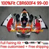 Honda CBR 600 F4 F4 CBR 600 CBR için Kalıp Gövdesi 1999-2000 gövdeli 136NO.34% 100 Fit CBR600F4 CBR600 F4 99 00 CBR600FS 1999 2000 OEM Kaplama Kiti Siyah Kırmızı