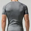 Hommes séchage rapide fitness t-shirts Sport de plein air course à manches courtes collants musculation hauts Gym Train Compression t-shirts 220614