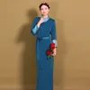 Этническая одежда для женской платье с длинным рукавом Cheongsam в стиле летнее элегантное традиционное платье