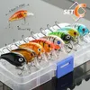 Donql Mixed Colors Fishing Lure Set 58pcs Minnow Baits Kit Wobbler Crankbasts с коробками тройных крючков рыбалка с твердой приманкой 220726