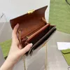 Borsa a tracolla con lucchetto a catena Portafogli lunghi Borse da donna Borsa Tasca interna con zip in tela Lettere di moda Hardware dorato Patta classica