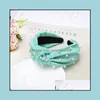 Headbands Hair Jewelry Pearl Fashion Accessories Women Solid Color Fabric Knotted Headband Sweet Wild Bands Headwear Boutique New Drop Deliv