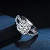 Vintage Hollow Moissanite Stone Band Rings Luxury Designer Square Big Crystal Shining Ring for Women Whole2264407