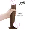 Nxy Dildos 28*5cm Super Huge Black Strapon Thick Giant Realistic Anal Butt with Suction Cup Big Soft Penis Sex Toy for Women220418