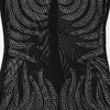 Повседневные платья washyear 2022 Роскошные хрустальные вечер для женщин вечеринка элегантная сексуальная черная сетка с длинным рукавом Bodycon Maxi Dresscual