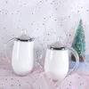10oz Blanks White Sublimation Sippy Cups Mugs DIY Baby Milk Bottle With Handle Stainless Steel Kids Drinking Tumbler For Gifts FY4287