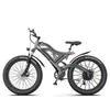 AOSTIRMOTOR 26" 750W Electric Bike Fat Tire 48V 15AH Removable Lithium Battery for Adults S18-GREY 0422