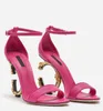 23s Elegant Bridal Sandals Wedding Pop Shoes Keira Sandals Heel Gold-plated Carbon Ankle Strap Summer High Heels Women's Walking With Box EU35-43